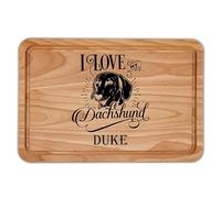 Personalised I Love My Dachshund Chopping Board Sausage Dog Kitchen Accessory House Warming Gift