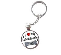Personalised I Love My Labradoodle Split Keyring Dog Birthday Gift R134