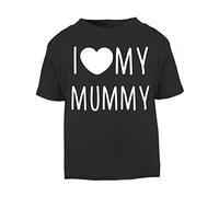 Personalised I Love My Mummy Name, Family Statement [BBY7] Short Sleeve Cotton Toddler t Shirt, 1-2 Years, Black