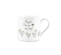 Personalised I Love You Every Daisy Anniversary Love Mug - Romantic Floral Custom Bone China Mug Gift - Tea/Coffee Drinks Cup Present