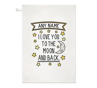 Personalised I Love You to The Moon and Back Tea Towel Dish Cloth