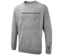 Personalised I Wear My Heart On My Sleeve Sweatshirt Pullover Kids Names Gift