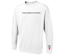 Personalised I Wear My Heart On My Sleeve Sweatshirt Pullover Kids Names Gift