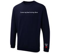 Personalised I Wear My Heart On My Sleeve Sweatshirt Pullover Kids Names Gift