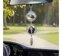 Personalised I Will Carry You With Me Until I See You Again Car Ornament Custom Photo Car Rearview Mirror Accessories Unique Xmas Sympathy Gifts For Loss Of Loved Ones (style 11)