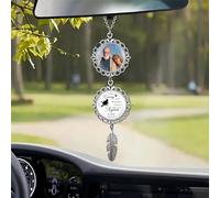 Personalised I Will Carry You With Me Until I See You Again Car Ornament Custom Photo Name Date Car Rearview Mirror Accessories Unique Xmas Sympathy Gifts For Loss Of Loved Ones (style 1)