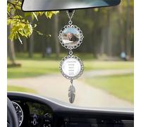Personalised I Will Carry You With Me Until I See You Again Car Ornament Custom Photo Text Car Rearview Mirror Accessories Unique Xmas Sympathy Gifts For Loss Of Loved Ones (style 4)