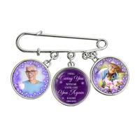 Personalised I Will Carry You With Me Until I See You Again Memorial Photo Pins Custom Name Memorial Pins Sympathy Gift Loss Of Loved Birthday Xmas Anniversary (S 19)