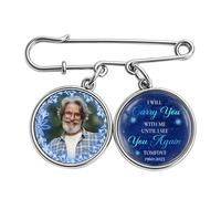 Personalised I Will Carry You With Me Until I See You Again Memorial Photo Pins Custom Name Memorial Pins Sympathy Gift Loss Of Loved Birthday Xmas Anniversary (S 08)