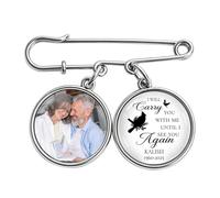 Personalised I Will Carry You With Me Until I See You Again Memorial Photo Pins Custom Name Memorial Pins Sympathy Gift Loss Of Loved Birthday Xmas Anniversary (S 01)