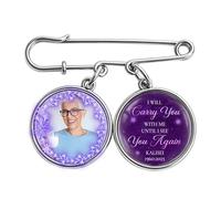 Personalised I Will Carry You With Me Until I See You Again Memorial Photo Pins Custom Name Memorial Pins Sympathy Gift Loss Of Loved Birthday Xmas Anniversary (S 09)