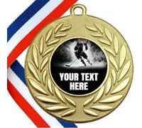 Personalised Ice Hockey Medals 5 Pack/Bulk Discount Available in : 10 Pack 20 Pack 50 Pack 100 Pack FULLY ASSEMBLED