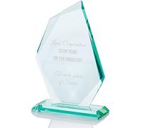 Personalised Iceberg Outstanding Contribution Jade Glass Trophy/Award | Crystal Display Plaques | Custom Glass Awards for Employee of the Month and other Special Occasions (Custom Text, 24cm)