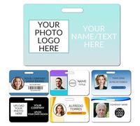 Personalised ID Badge with Lanyard - Double Sided Vertical Custom Photo | ID Card Holder for Office - Durable Work ID Pass for Employee Doctor Nurse Student - Print Name Photo & Logo