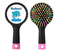 Personalised Ideal for Back to School, Dolphin Gifts & Daily Use, Magic Hair, Curl, Straight, Massage Comb Brush For Girl-Women.