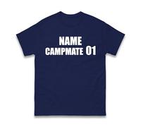 Personalised I'm a Celebrity Jungle Campmate T-Shirt - Custom Name & Number TV Show Fans Tee Novelty Gift for Men Women Fancy Dress Unisex Adults Top (Navy(Back), 2XL)