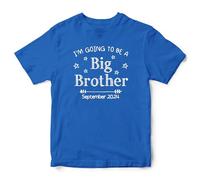 Personalised I'm Going to Be A Big Brother Kids T Shirt Baby Announcement Custom Date Boys Tee, 5-6 Years, Royal