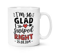 Personalised I'm So Glad I Swiped Right Date 10oz Mug Cup