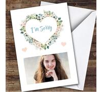 Personalised I'm Sorry Card For Anyone Photo Flower Heart | Personalized Custom Unique Greetings Card For I'm Sorry Any Text Inside & Out