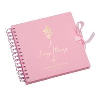 Personalised In Loving Memory Book, Spiral Bound Memorial Album, Customisable Memory Keepsake for Funeral Services With Cross (Pink)