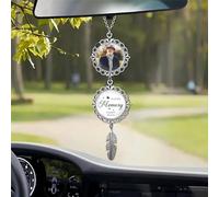 Personalised In Loving Memory Car Ornament Custom Photo Name Date Car Rearview Mirror Accessories Unique Xmas Sympathy Gifts For Loss Of Loved Ones (style 7)