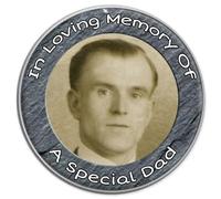 Personalised In Loving Memory of Dad Photo Pin Badge 25mm Metal Brooch Funeral Memorial Keepsake Gift R373