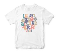 Personalised in My Big Sister Era Girls T Shirt Baby Annoucement Sibling Sis Girls Daughter Tee Top, 12-13 Years, White