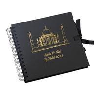 Personalised India Travel Taj Mahal, Photo Album or Scrapbook Multiple Colours (Black)
