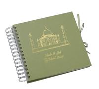 Personalised India Travel Taj Mahal, Photo Album or Scrapbook Multiple Colours (Olive)
