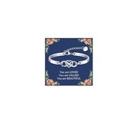 Personalised Infinity Birthstone Bracelet for Women - Customised Silver Bangle Bracelet for Lady Girls with Card, Adjustable Infinity Bracelets Jewellery Gifts for Birthday Anniversary Mother's Day