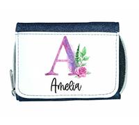 Personalised Initial Gifts Customise with Any Alphabet Letter A-Z add Name or Text - Magic Floral Alphabet - Stylish Ladies Purse