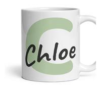 Personalised Initial Mug - Custom Name, Coffee Mug, Gift - Sage Green | Dishwasher and microwave safe, 11oz ceramic, printed both sides