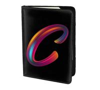 Personalised Initial Passport Holder with Name/Text, Custom Cute Passport Cover, Customised Passport Wallet for Men Women Girlfriend Boyfriend, Design Your Own Funny Printed Gift, Rainbow Letter C