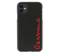 Personalised Initial Phone Case For Apple iPhone 16, 15, 14,13, 12, 11, Pro Max, Mini, XR, XS, SE Name Love Red Name on Gel Soft Black Phone Cover, Island Phone Cover, Initial Phone Cover