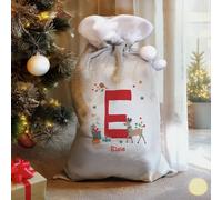 Personalised Initial Reindeer Christmas Sack