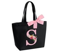 Personalised Initial Tote Bag, Waterproof Handbag for Women, Shopper Bag, Tote Bag with Inner Pocket and Zip, Gifts for Women, Mother, Best Friend, Bride and Bridesmaids, S, s