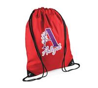 Personalised Initial with Name, Glitter Marble Alphabet, Gift For Girls, Drawstring Bag, PE Gym Kit Swimming, Sport Rucksack. (Bright Red)