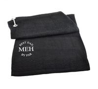 Personalised Initials, Best Dad By Par Golf Design Black Golf Towel, Great Gift Golfers