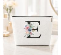 Personalised Initials Makeup Bag for Bridesmaids, Lined, for Bridal Party, Monogram, 9 x 7 inches, Fashionable