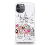 Personalised Initials Phone Case For Apple iPhones, 16, 15, 14, 13, 12, 11 Pro Max, Mini, Plus, Samsung, S24, S25 Gel Case Compatible with MagSafe, Black Name, Pink Flower Bicycle Shoes Handbags