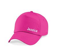 Personalised Inspired Name Baseball Cap Hat Funny School Children's Boys Girls Kids Unisex Cap (Fuchsia)