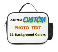 Personalised Insulated Lunch Bag Customised Lunch Box with Photo/Text/Name for Boys Girls Adults Kids, Design Your Own Meal Bag with Water Bottle Holder & Handle for Travel Picnic School