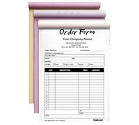 Personalised Invoice Book Custom 2 Part/3 Part Receipt Book Quote Estimate Order Forms Carbonless Form with Your Company Name Logo Address,2-10 Books (Style 10)