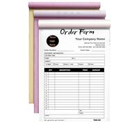 Personalised Invoice Book Custom 2 Part/3 Part Receipt Book Quote Estimate Order Forms Carbonless Form with Your Company Name Logo Address,2-10 Books (Style 9)
