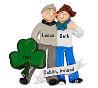 Personalised Ireland Ornament 2025 - Fast & Free 24h Customisation - Couple Christmas Ornaments for Tree - Custom Gift Wrapped Travel Souvenir Keepsake for Honeymooners, Travelers, Holidaymakers