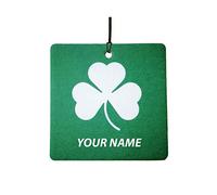 Personalised Irish Shamrock Car Air Freshener (Custom Crest/Insignia/Emblem/Xmas Christmas Stocking Filler/Secret Santa/Novelty Scented Gift)
