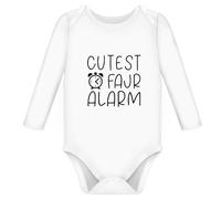 Personalised Islamic Baby Gifts Newborn Vest For Mulsim Baby Shower Boy Girl Novelty Ramadan Eid Faja Dawn Prayer Alarm Onesie Clothes (Long Sleeve, 3-6 Months)