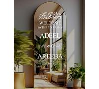 Personalised Islamic Wedding Nikkah Welcome Sign | Nikkah Sign for Mirror Decal | Welcome to The Nikkah Sign | Reception Entrance Sticker BN (H70xW35-40cm)
