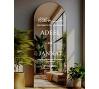 Personalised Islamic Wedding Welcome Sign | Mirror Sign Decal | Welcome to The Wedding Sign | Reception Entrance Sticker WD8 (H60xW32-35cm)
