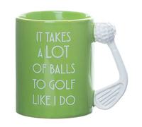 Personalised 'It Takes a Lot of Balls to Golf Like I Do' Golf Gift Mug